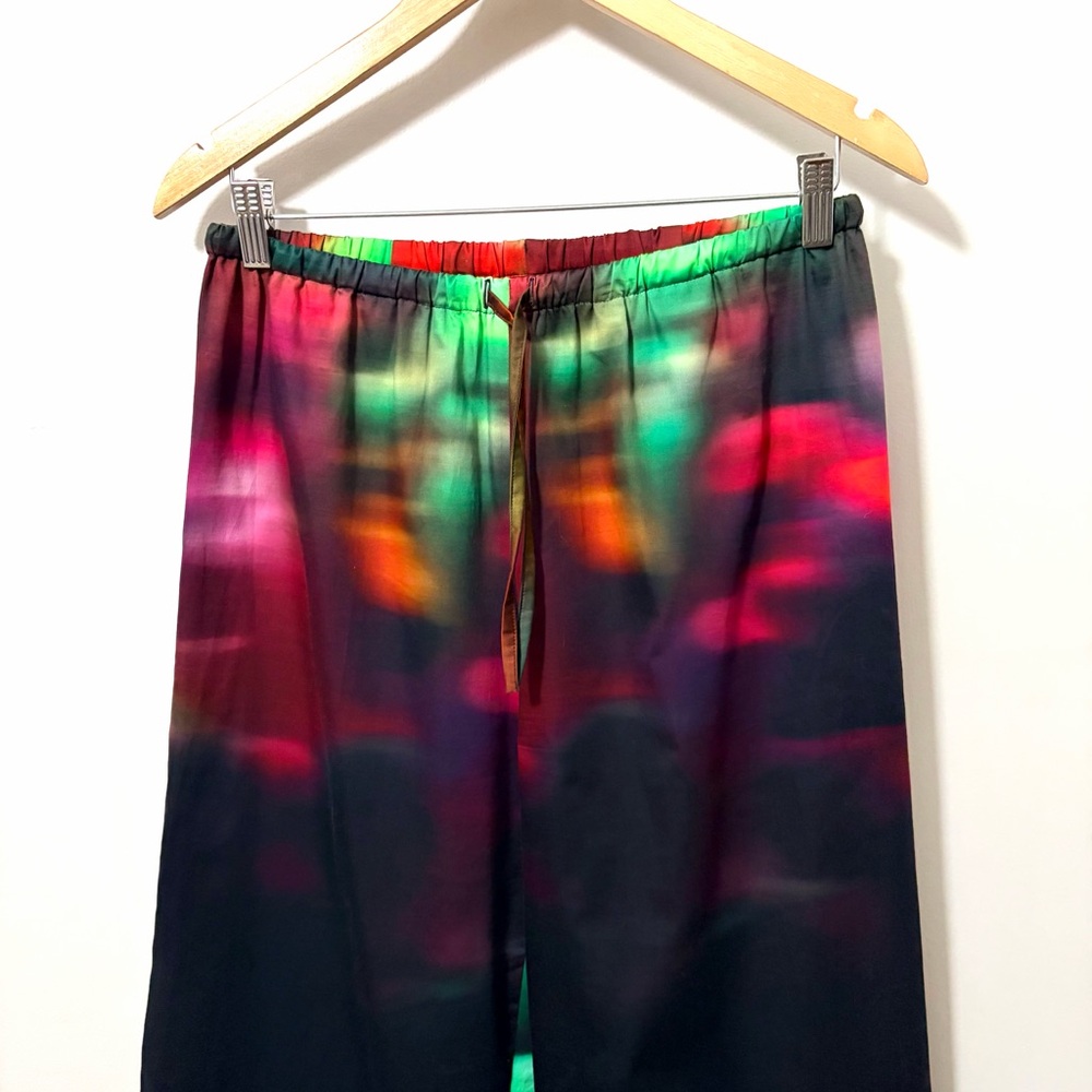 Dries Van Noten Wide Leg Pants Neon Light Print - Picture 4 of 14